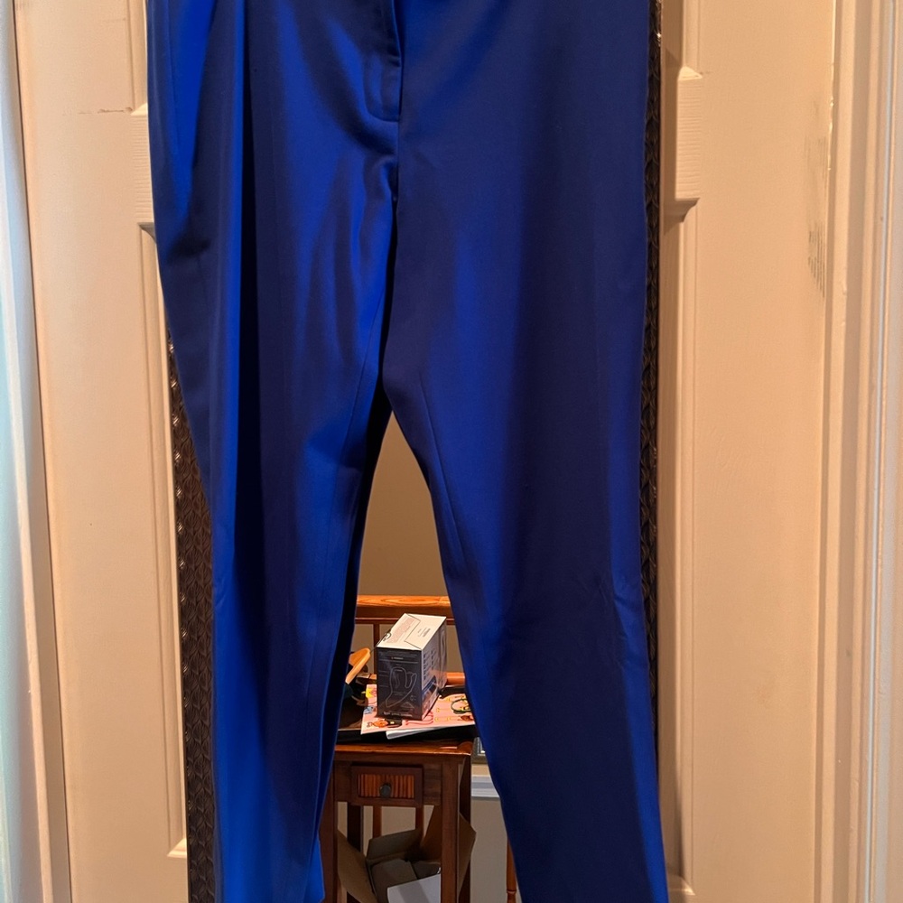 Calvin Klein Blue Ankle Cropped Pants Tailored Fit